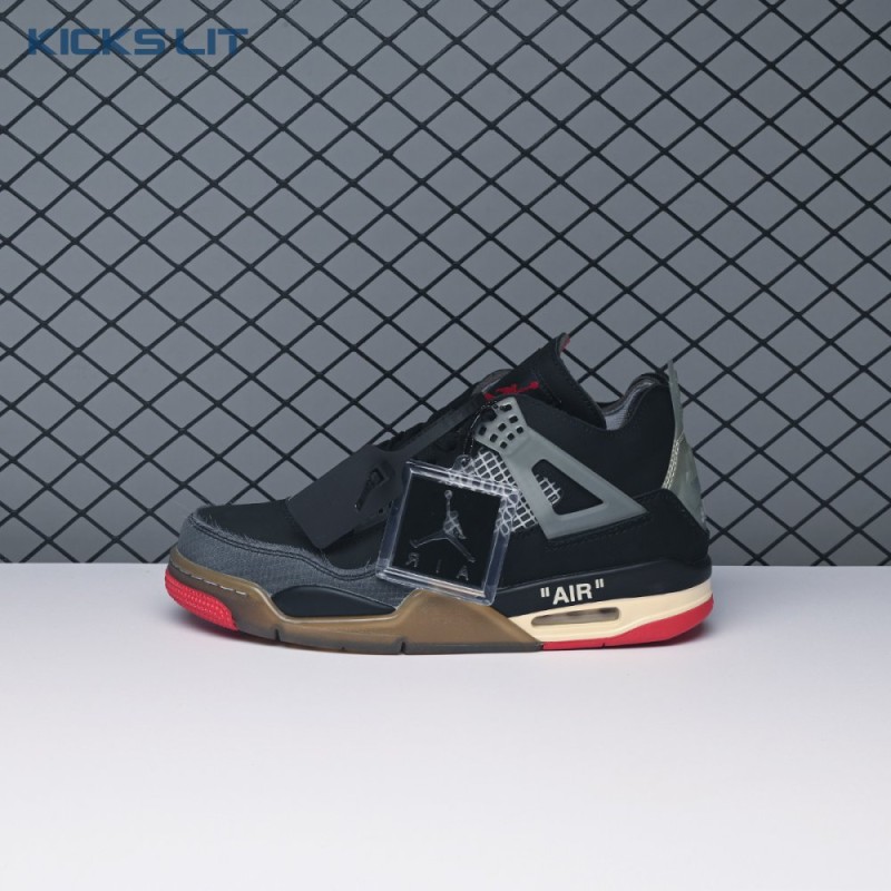 Off-White X Air Jordan 4 Bred CV9388-001 Men's Off-White X Air Jordan 4 Bred CV9388-001 Men's
