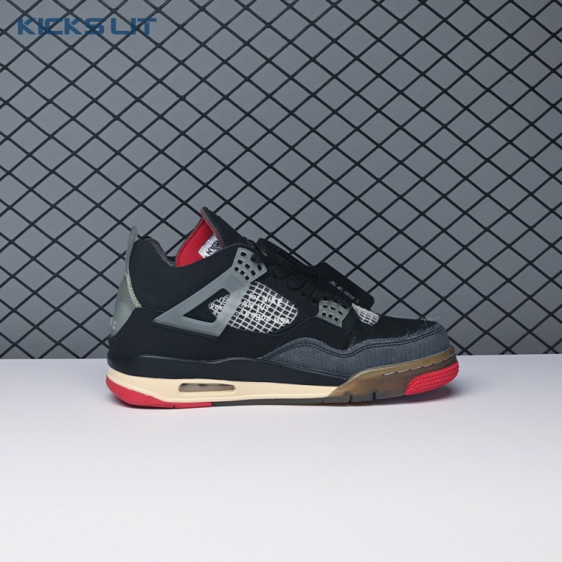 Off-White X Air Jordan 4 Bred CV9388-001 Men's Off-White X Air Jordan 4 Bred CV9388-001 Men's