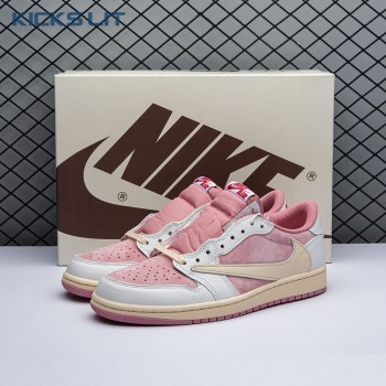 Travis Scott x Air Jordan 1 Low OG Pink Beige Red DM7866-600 Unisex
