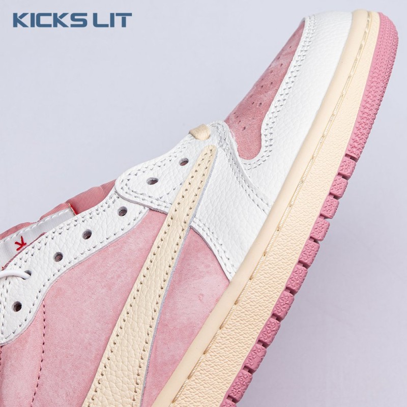 Travis Scott x Air Jordan 1 Low OG Pink Beige Red DM7866-600 Unisex