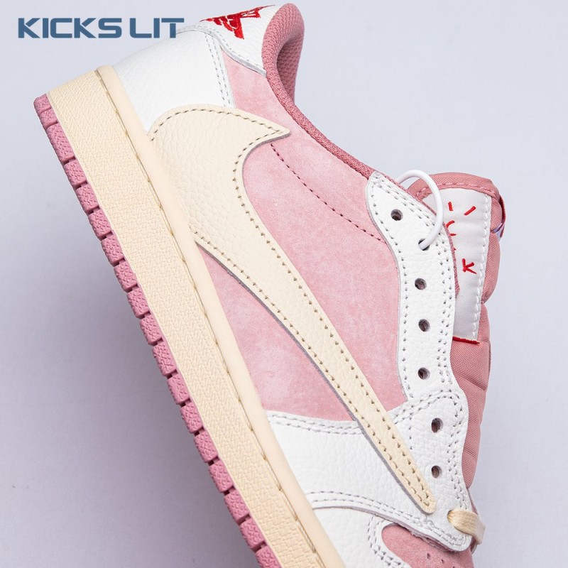 Travis Scott x Air Jordan 1 Low OG Pink Beige Red DM7866-600 Unisex
