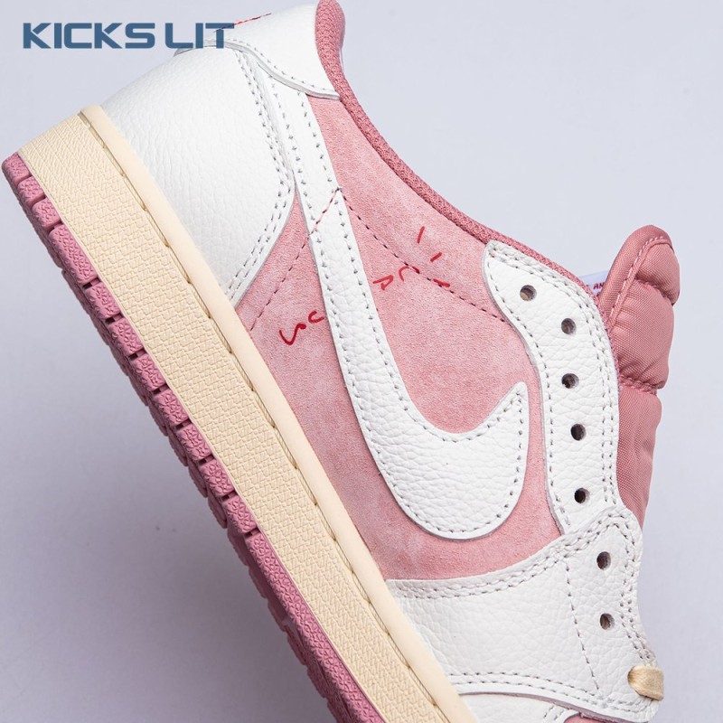Travis Scott x Air Jordan 1 Low OG Pink Beige Red DM7866-600 Unisex