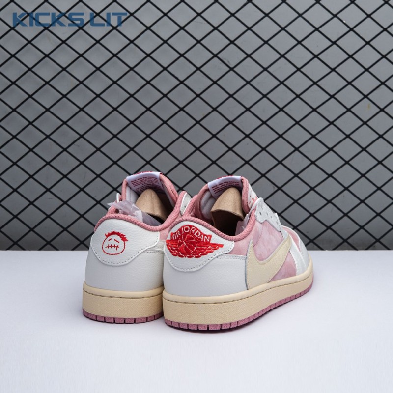 Travis Scott x Air Jordan 1 Low OG Pink Beige Red DM7866-600 Unisex