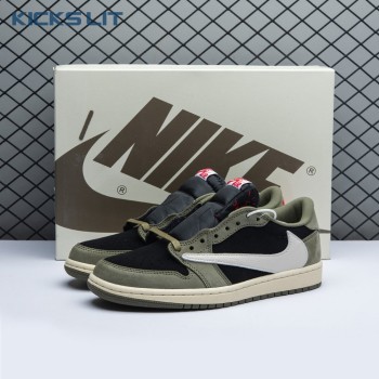 Travis Scott x Air Jordan 1 Low OG Black Olive DM7866-001 Unisex